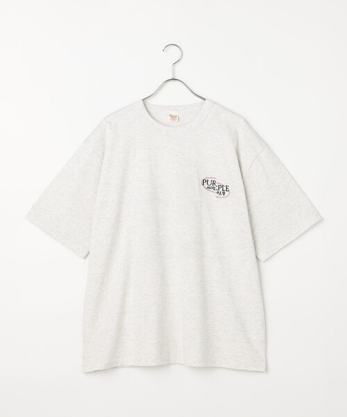 Purple&Yellow（パープルアンドイエロー）の「バックロゴ刺繍 半袖Tシャツ（Tシャツ/カットソー・メンズ・ホワイト/ブラック/グリーン/オートミール・SMALL/MEDIUM/LARGE）」の3枚目の写真