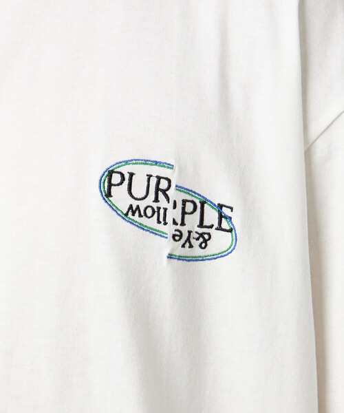 Purple&Yellow（パープルアンドイエロー）の「バックロゴ刺繍 半袖Tシャツ（Tシャツ/カットソー・メンズ・ホワイト/ブラック/グリーン/オートミール・SMALL/MEDIUM/LARGE）」の11枚目の写真