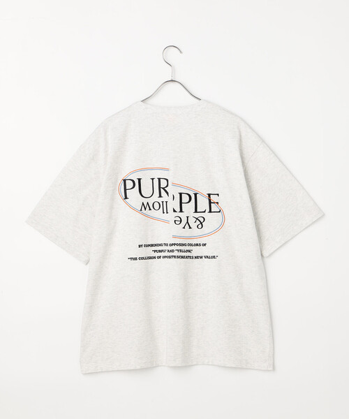 Purple&Yellow（パープルアンドイエロー）の「バックロゴ刺繍 半袖Tシャツ（Tシャツ/カットソー・メンズ・ホワイト/ブラック/グリーン/オートミール・SMALL/MEDIUM/LARGE）」の10枚目の写真