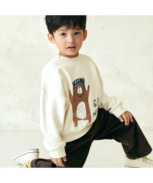 BEACHESAND CREAM KIDS(ビーチスアンドクリームキッズ)の「ワイルドベア スウェット - ホワイト (bear hug MTM white)(スウェット・レディース・ホワイト・LARGE/MEDIUM/SMALL)」の1枚目の写真