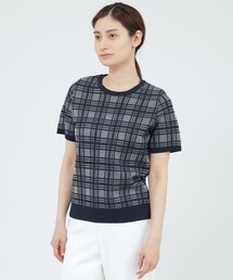 【WEB・一部店舗限定/ウォッシャブル】チェックジャカード プルオーバー