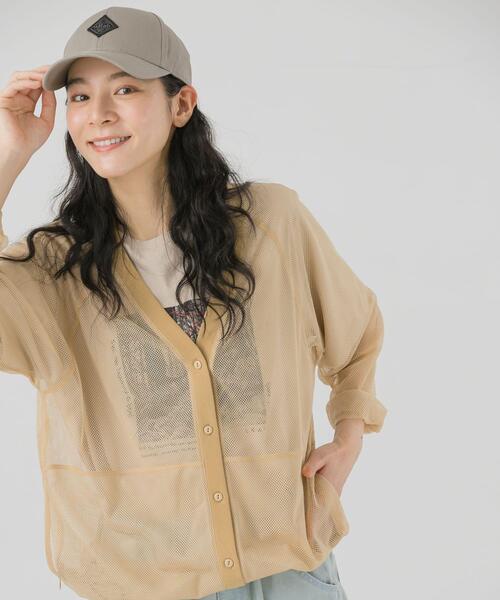 EKAL(エカル)の「メッシュドロストカーディガン(カーディガン/ボレロ・レディース・ブルー/ベージュ/ブラウン・ONE)」の5枚目の写真