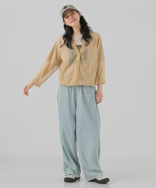 EKAL(エカル)の「メッシュドロストカーディガン(カーディガン/ボレロ・レディース・ブルー/ベージュ/ブラウン・ONE)」の9枚目の写真