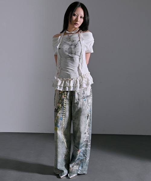 .KOM(ドットコム)の「『.KOM/ドットケーオーエム』転写デニムパンツ 【CN】(デニムパンツ・レディース・ブルー・S/M)」の9枚目の写真