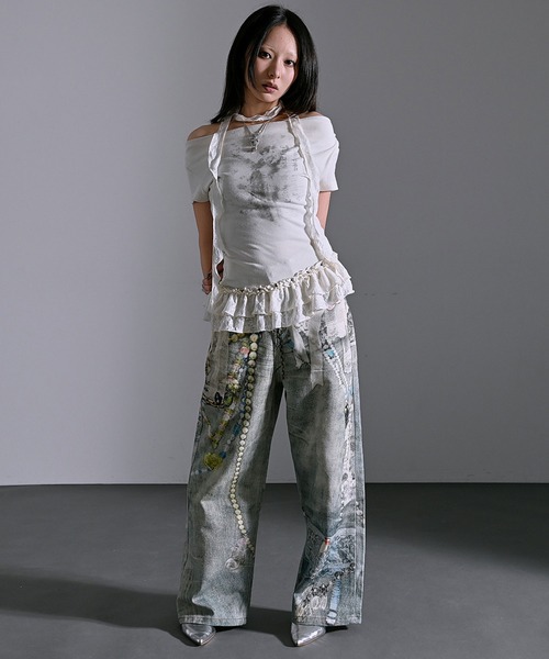 .KOM(ドットコム)の「『.KOM/ドットケーオーエム』転写デニムパンツ 【CN】(デニムパンツ・レディース・ブルー・S/M)」の10枚目の写真