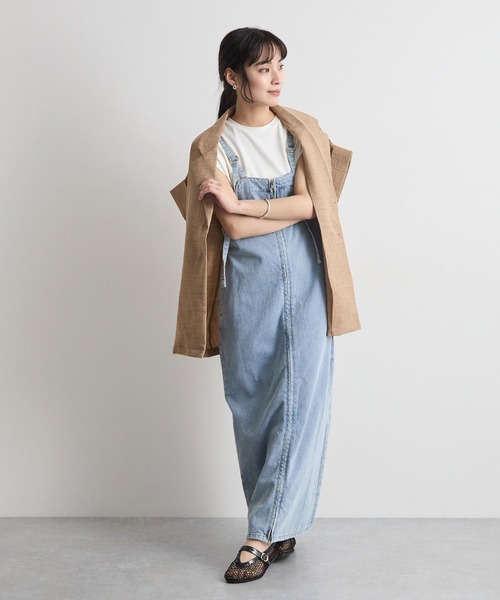 Futier land（フューティアランド）の「軽やかにきちんと見え。リネンブレンド半袖ジャケット / サマージャケット（テーラードジャケット・レディース・ベージュ/チャコールグレー/ライトベージュ・FREE）」の8枚目の写真