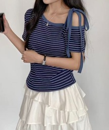 ワンショルダー」に該当するトップス（リボン）ファッション通販