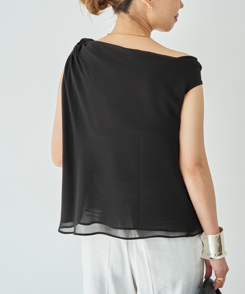 Deuxieme Classe（ドゥーズィエムクラス）の「【BY SLOAN/バイ スローン】Georgette Knot Twist Top（シャツ/ブラウス・レディース・ブラック・FREE）」の3枚目の写真