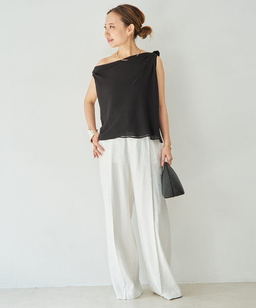 Deuxieme Classe（ドゥーズィエムクラス）の「【BY SLOAN/バイ スローン】Georgette Knot Twist Top（シャツ/ブラウス・レディース・ブラック・FREE）」の4枚目の写真