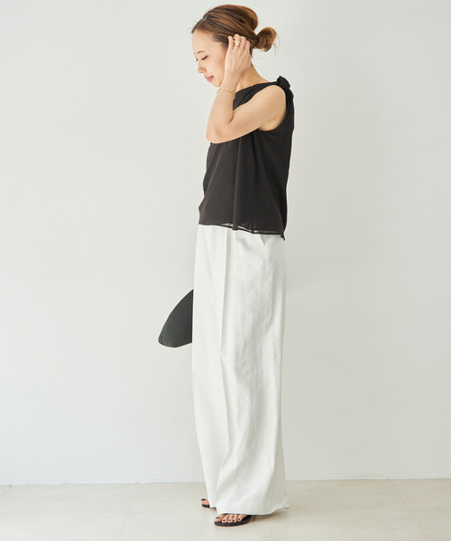 Deuxieme Classe（ドゥーズィエムクラス）の「【BY SLOAN/バイ スローン】Georgette Knot Twist Top（シャツ/ブラウス・レディース・ブラック・FREE）」の5枚目の写真