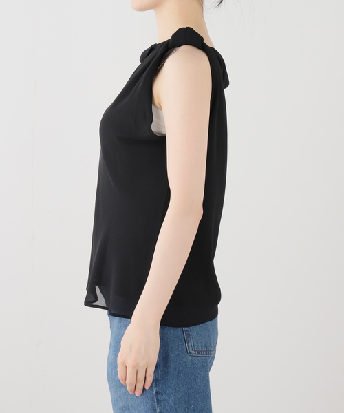 Deuxieme Classe（ドゥーズィエムクラス）の「【BY SLOAN/バイ スローン】Georgette Knot Twist Top（シャツ/ブラウス・レディース・ブラック・FREE）」の7枚目の写真