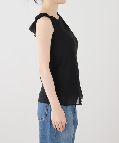 Deuxieme Classe（ドゥーズィエムクラス）の「【BY SLOAN/バイ スローン】Georgette Knot Twist Top（シャツ/ブラウス・レディース・ブラック・FREE）」の9枚目の写真