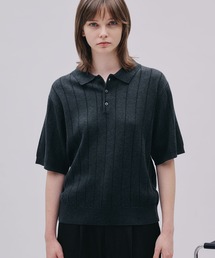 SELLE GLANT | MELANGE WIDE RIB SUMMER KNIT POLO / メランジワイドリブサマーニットポロ(ポロシャツ)