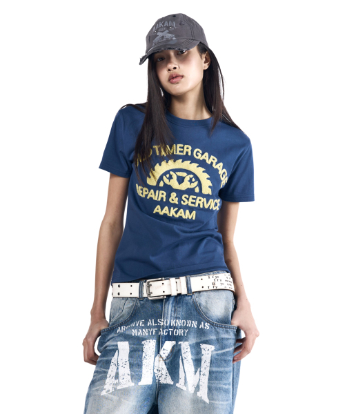 AAKAM(アーカム)の「Repair Service Boucle Half Top (Navy)(Tシャツ/カットソー・レディース・その他・1/3/2)」の1枚目の写真