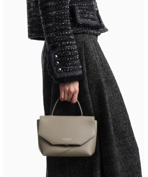 EMPORIO ARMANI(エンポリオアルマーニ)の「【エンポリオ アルマーニ】Emporio Armani 1981 レザーミニバッグ(ハンドバッグ・レディース・ブラック/ダークウッド/オートミール・FREE)」の3枚目の写真