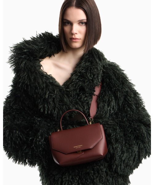 EMPORIO ARMANI(エンポリオアルマーニ)の「【エンポリオ アルマーニ】Emporio Armani 1981 レザーミニバッグ(ハンドバッグ・レディース・ブラック/ダークウッド/オートミール・FREE)」の1枚目の写真