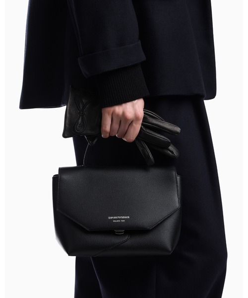 EMPORIO ARMANI(エンポリオアルマーニ)の「【エンポリオ アルマーニ】Emporio Armani 1981 レザーミニバッグ(ハンドバッグ・レディース・ブラック/ダークウッド/オートミール・FREE)」の11枚目の写真