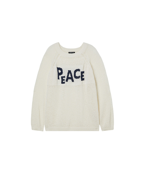 LAP（ラップ）の「レタリングシースルー長袖ニット AS2KH563（ニット/セーター・レディース・ブラック/ホワイト・FREE）」の2枚目の写真
