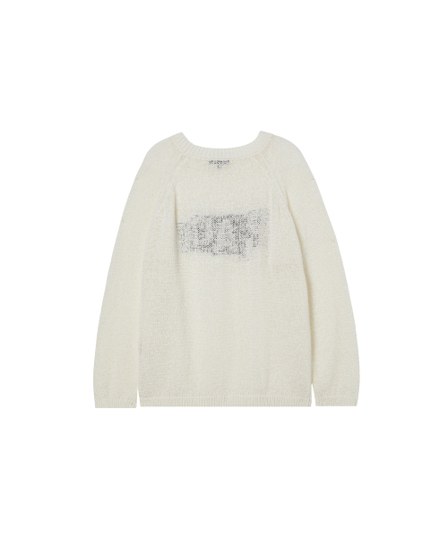 LAP（ラップ）の「レタリングシースルー長袖ニット AS2KH563（ニット/セーター・レディース・ブラック/ホワイト・FREE）」の6枚目の写真