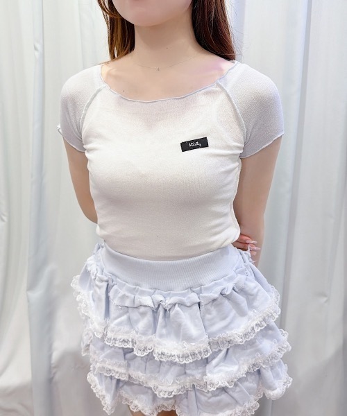 lilLilly(リルリリー)の「シアーラグランTシャツ(Tシャツ/カットソー・レディース・ホワイト/ブラック/ピンク・FREE)」の2枚目の写真