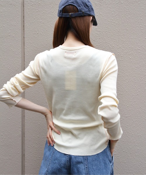 MEYAME(メヤメ)の「MEYAME/メヤメ ソフトリブヘンリーネック SOFT RIB HENRY NECK MEY-2502(Tシャツ/カットソー・レディース・レッド/ブラック/クリーム・FREE)」の18枚目の写真