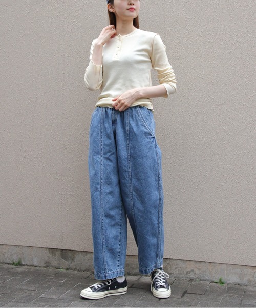 MEYAME(メヤメ)の「MEYAME/メヤメ ソフトリブヘンリーネック SOFT RIB HENRY NECK MEY-2502(Tシャツ/カットソー・レディース・レッド/ブラック/クリーム・FREE)」の19枚目の写真
