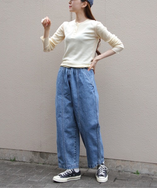 MEYAME(メヤメ)の「MEYAME/メヤメ ソフトリブヘンリーネック SOFT RIB HENRY NECK MEY-2502(Tシャツ/カットソー・レディース・レッド/ブラック/クリーム・FREE)」の20枚目の写真
