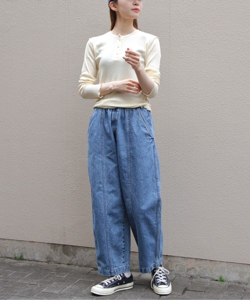 MEYAME(メヤメ)の「MEYAME/メヤメ ソフトリブヘンリーネック SOFT RIB HENRY NECK MEY-2502(Tシャツ/カットソー・レディース・レッド/ブラック/クリーム・FREE)」の21枚目の写真