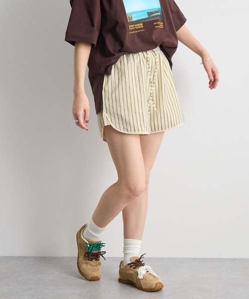 STELLA FISH(ステラフィッシュ)の「【夏フェス】ストライプショートパンツ(その他パンツ・レディース・ブルー/ベージュ・FREE)」の4枚目の写真