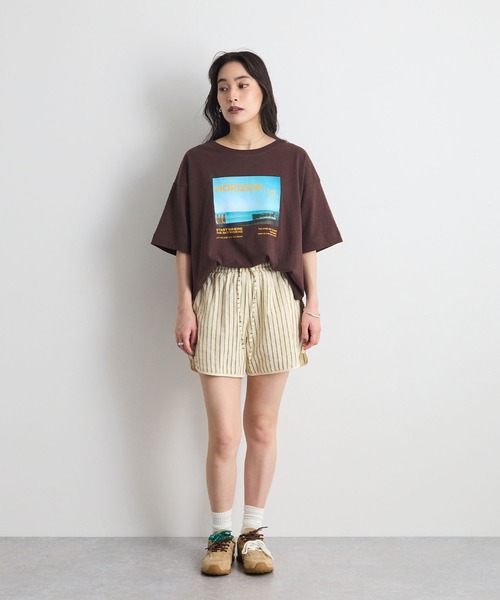STELLA FISH(ステラフィッシュ)の「【夏フェス】ストライプショートパンツ(その他パンツ・レディース・ブルー/ベージュ・FREE)」の9枚目の写真