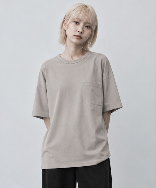 NO WAY(ノーウェイ)の「【Bd】梨地BIGクルー/N Tee(Tシャツ/カットソー・メンズ・ブルー/ブラック/グレー系/ホワイト・LARGE/MEDIUM)」の3枚目の写真