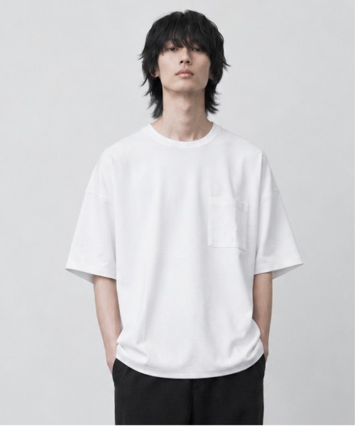NO WAY(ノーウェイ)の「【Bd】梨地BIGクルー/N Tee(Tシャツ/カットソー・メンズ・ブルー/ブラック/グレー系/ホワイト・LARGE/MEDIUM)」の2枚目の写真