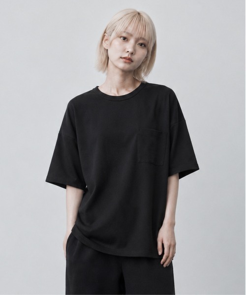 NO WAY(ノーウェイ)の「【Bd】梨地BIGクルー/N Tee(Tシャツ/カットソー・メンズ・ブルー/ブラック/グレー系/ホワイト・LARGE/MEDIUM)」の1枚目の写真