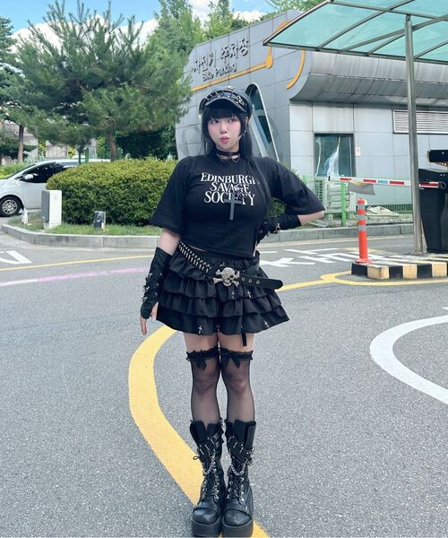 MILK ASH AND DOLLS(ミルク アッシュ アンド ドールズ)の「エディンバラ クロップショートスリーブ - ブラック(Tシャツ/カットソー・レディース・ブラック・SMALL/MEDIUM)」の5枚目の写真