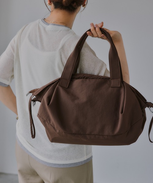 210nouve(トゥージュヌーブ)の「2WAY ナイロン ボストン バッグ(ボストンバッグ・レディース・ブラウン/アイボリー/ブラック・FREE)」の21枚目の写真