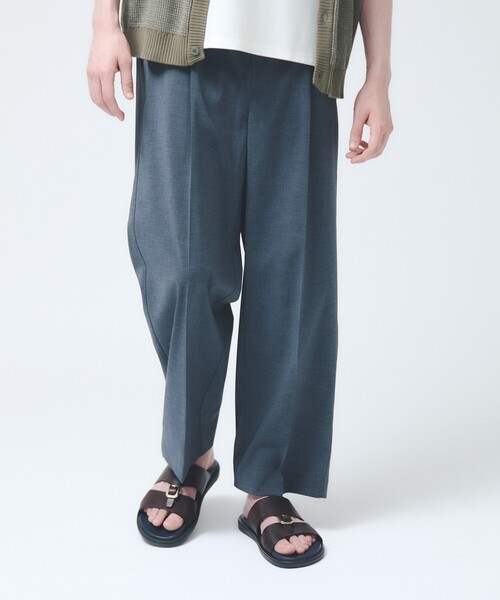 ABAHOUSE(アバハウス)の「【セットアップ対応】リネンライクシャンブレー ワイドイージーパンツ(その他パンツ・メンズ・グレイッシュブルー/ブラック/カーキ・48/46)」の4枚目の写真