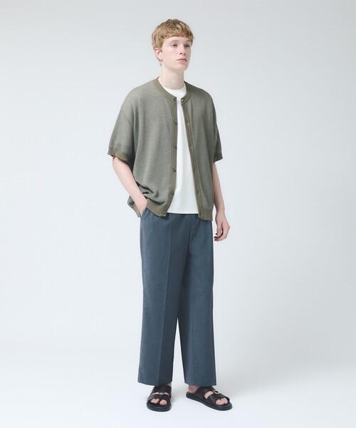 ABAHOUSE(アバハウス)の「【セットアップ対応】リネンライクシャンブレー ワイドイージーパンツ(その他パンツ・メンズ・グレイッシュブルー/ブラック/カーキ・48/46)」の6枚目の写真