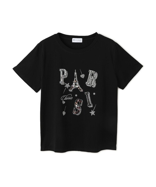 Jayro(ジャイロ)の「PARISキラキラロゴTシャツ(Tシャツ/カットソー・レディース・ホワイト系その他2/ブラック系その他・FREE)」の3枚目の写真