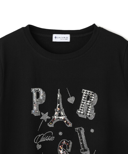 Jayro(ジャイロ)の「PARISキラキラロゴTシャツ(Tシャツ/カットソー・レディース・ホワイト系その他2/ブラック系その他・FREE)」の5枚目の写真