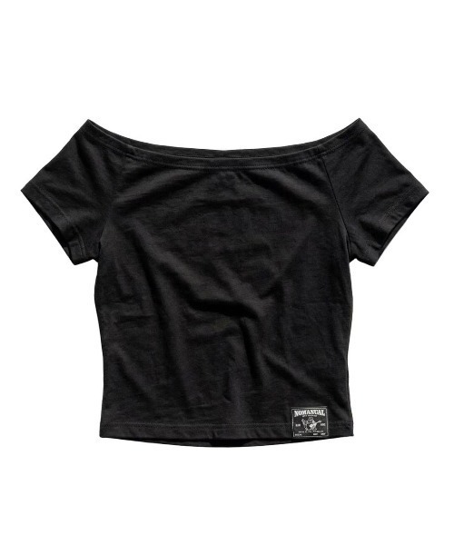 NOMANUAL（NOMANUAL）の「【NOMANUAL×TRUE RELIGION】NO RELIGION ONE SHOULDER TOP / 【ノーマニュアル×トゥルーレリジョン】ノーレリジョングラフィックプリントワンショルダー半袖Tシャツ（Tシャツ/カットソー・レディース・カーキ/ブラック・M/S）」の9枚目の写真