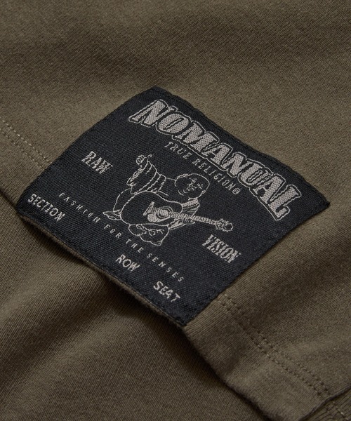 NOMANUAL（NOMANUAL）の「【NOMANUAL×TRUE RELIGION】NO RELIGION ONE SHOULDER TOP / 【ノーマニュアル×トゥルーレリジョン】ノーレリジョングラフィックプリントワンショルダー半袖Tシャツ（Tシャツ/カットソー・レディース・カーキ/ブラック・M/S）」の21枚目の写真