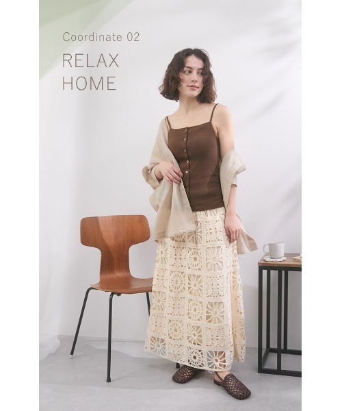 ESLIA(エスリア)の「服見え カップ付きキャミ(キャミソール・レディース・グリーン/ブラウン/ブラック・M/L)」の15枚目の写真