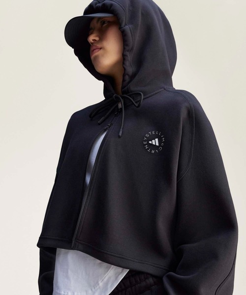adidas by Stella McCartney(アディダスバイステラマッカートニー)の「adidas by Stella McCartney スポーツウェア クロップドパーカー【adidas by Stella McCartney】 / アディダス adidas(パーカー・レディース・ブラック・X-SMALL/X-LARGE/SMALL/MEDIUM/LARGE/XX-LARGE)」の3枚目の写真