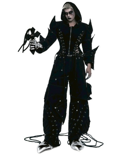 UNIZ(ユニズ)の「【UNIZ】Dragon Slayer Hood Pants / 【ユニズ】ドラゴンレースアップパッチワークデニムカーゴパンツ(デニムパンツ・メンズ・ブラック・01/00)」の21枚目の写真