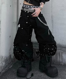 UNIZ（ユニズ）の「【UNIZ】Dragon Slayer Hood Pants / 【ユニズ】ドラゴンレースアップパッチワークデニムカーゴパンツ（デニムパンツ）」
