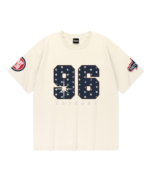 CRYBABYCLUB（クライベイビークラブ）の「96アンフォポイント スポーティクールコットン半袖Tシャツ（Tシャツ/カットソー・レディース・バーガンディー/クリーム・SMALL/MEDIUM/LARGE/X-LARGE）」の2枚目の写真