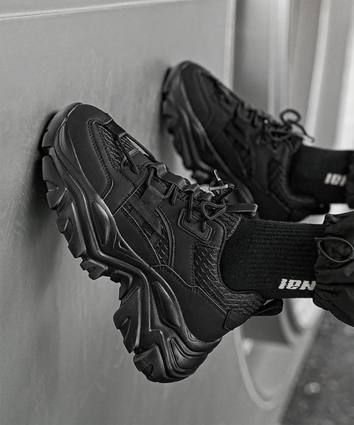 WESTBOY(ウエストボーイ)の「Y2K 4cm ボリュームソール ダッドスニーカー WO26W4SH01(スニーカー・メンズ・ブラック/ホワイト・43/42/44/41)」の3枚目の写真