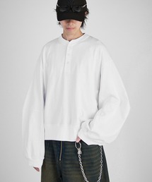 Lui's | 【Neucon】WIDE-SLEEVE HENLRY-NECK BIG TEE / ワイドスリーブヘンリーネックビッグロンT(Tシャツ/カットソー)