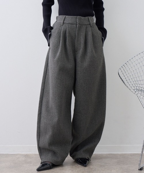 NOGLE(ノグル)の「【NOGLE/ノグル】カットメルトンスラックス(スラックス・レディース・アイボリー/ブラウン/グレー・S/M)」の2枚目の写真