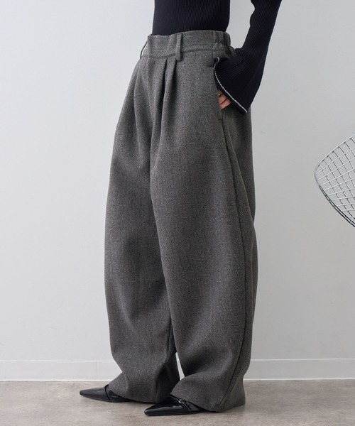 NOGLE(ノグル)の「【NOGLE/ノグル】カットメルトンスラックス(スラックス・レディース・アイボリー/ブラウン/グレー・S/M)」の5枚目の写真